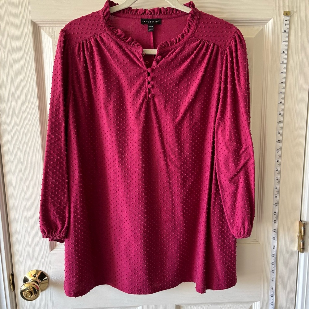 Lane Bryant Pink Clip Dot Top